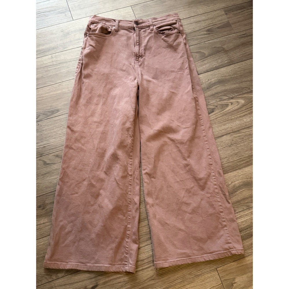 a.n.a. Highest Rise Wide Leg Pants Dusty Rose Pink Denim Jeans Size 12